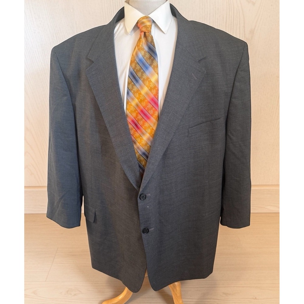 Warren Sewell‎ Mens Sz 60R Big & Tall Blazer Gray Wool Blend Sport Coat Jacket